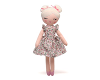 MUÑECA DE TRAPO FLORES RUBIA 35CM