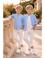 CONJUNTO NIÑO 3 PIEZAS CELESTE 36 MESES