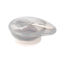 Bol con ventosa y cuchara Beige