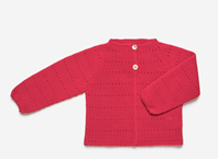 CHAQUETA LARGA CALADOS ROJA 12M