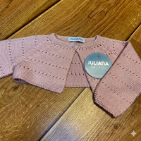 CHAQUETA CORTA CALADOS ROSA EMPOLVADO 24M