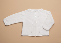 CHAQUETA LARGA TACHON BODOQUES BLANCO 18M