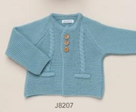 CHAQUETA LARGA NIÑO TRENZAS AZUL NUBE 18M