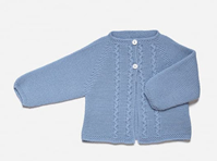 CHAQUETA LARGA NIÑO 4 TRENZAS CIELO 12M