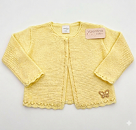 CHAQUETA LARGA HILO AMARILLO CLARO 6M