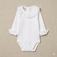 BODY MANGA LARGA CUELLO PUNTILLA 9M BLANCO
