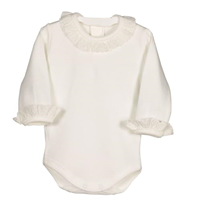 BODY MANGA LARGA CUELLO PUNTILLA CRUDO 6 M