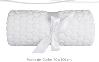 MANTA COCHE/MINICUNA PELO CIRCUL 70X100 BLANCO