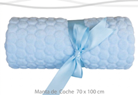 MANTA COCHE/MINICUNA PELO CIRCUL 70X100 CELESTE