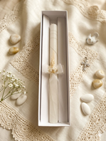 VELA BAUTIZO FLOR CON ESPIGA