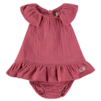 VESTIDO CON BRAGA FUCSIA 12M