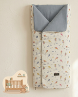 SACO DE MANO 1055 COMETA MUSELINA Y WAFF CELESTE EMPOLVADO