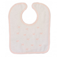 BABERO CUADRADO VELCRO PERRITOS-CORONAS-ESTRELLITAS ROSA