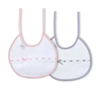 PACK 2 BABEROS REDONDOS ROSA/GRIS 