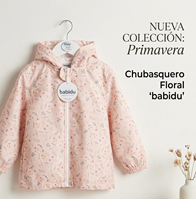 CHUBASQUERO IMPERMEABLE CAPUCHA FLOR ROSA 36M