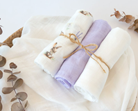 MUSELINA 70X70CMS BAMBU LAVANDA 3U