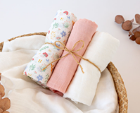 MUSELINA 70X70CMS BAMBU ROSA 3U