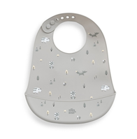 BABERO SILICONA ESTAMPADO FOREST GRIS