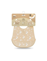 BABERO SILICONA ESTAMPADO CONEJITOS BEIGE