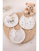PACK 3 BABEROS REDONDO BEIGE