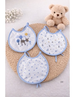 PACK 3 BABEROS REDONDO CELESTE