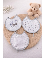 PACK 3 BABEROS REDONDO GRIS