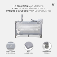 CUNA DE VIAJE COMPLETA CONEJITO GRIS