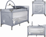 CUNA DE VIAJE COMPLETA CONEJITO GRIS