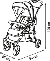 SILLA DE PASEO CÁDIZ NEGRO 15kg
