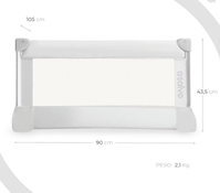 BARRERA DE CAMA 90CM BLANCA