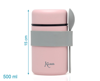 TERMO PAPILLERO DE ACERO INOXIDABLE 500ML CON CUCHARA ROSA