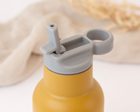 BOTELLA DE ACERO INOXIDABLE CON PAJITA  350ML MOSTAZA