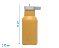 BOTELLA DE ACERO INOXIDABLE CON PAJITA  350ML MOSTAZA