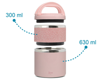 TERMO DOBLE PARA ALIMENTOS DE ACERO INOXIDABLE 930ML ROSA