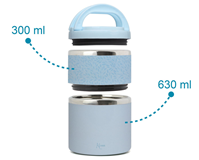 TERMO DOBLE PARA ALIMENTOS DE ACERO INOXIDABLE 930ML AZUL