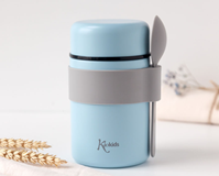 TERMO PAPILLERO DE ACERO INOXIDABLE 500ML CON CUCHARA AZUL