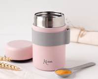 TERMO PAPILLERO DE ACERO INOXIDABLE 500ML CON CUCHARA ROSA