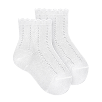 Calcetin algodon calado fino BLANCO 200 T00