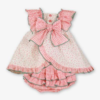 VESTIDO BRAGUITA BEBE ROSA PALO 3M