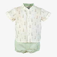 CAMISA MC PANT.CORTO BEBE NIÑO VERDE AGUA 3M