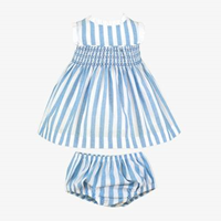VESTIDO BRAGUITA BEBE AZUL 3M