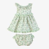 VESTIDO BRAGUITA BEBE VERDE AGUA 1M