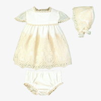 VESTIDO BRAGUITA GORRO BEBE BEIG 3M