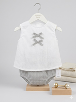 CONJ BLUSA CON CULOTE RAYAS 6M