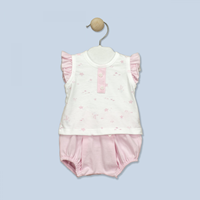 CONJUNTO 2 PZAS ALGODON TORTUGAS ROSA 6M