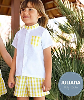 Conjunto Camisa con Pantalon rayas AMARILLO 24M