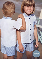 Conjunto Camisa con Pantalon rayas AZUL 24M
