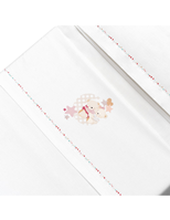 TRIPTICO CUNA AMOROSO PETALOS FLORES Y BROCHE BLANCO ROSA