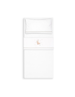 Triptico Cuna Coralina Estampado Oso Luna Estrellas Bco/Verde