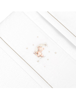 Triptico Cuna Coralina Estampado Oso Luna Estrellas Bco/Verde